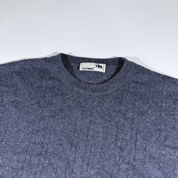 I Levrieri Cashmere Silk Sweater Mens Medium Made in Italy Cable Knit Light - Picture 2 of 8